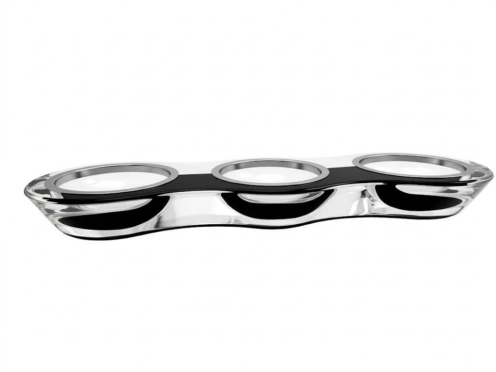 Modern Acrylic Grazing Bowl, Slate Accent - alternate view