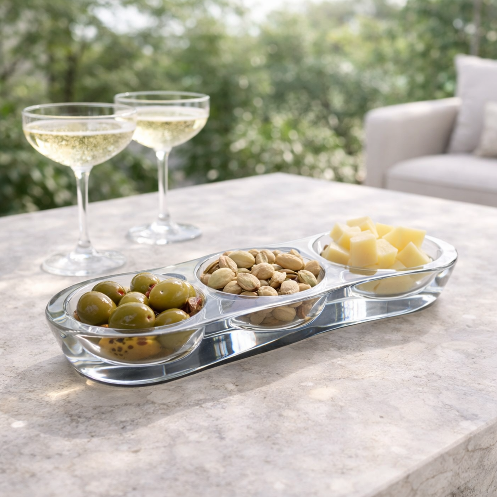 Modern Acrylic Grazing Bowl, Slate Accent - view 09