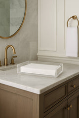 Clear acrylic guest towel napkin holder, alternate photo