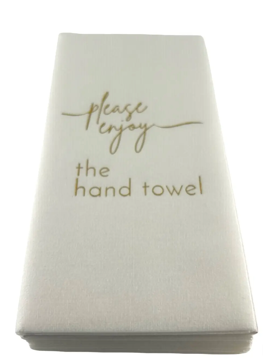 Linen-Feel Guest Towel Napkins, Please Enjoy the Hand Towel, alternate photo