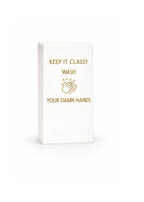 Linen-Feel Guest Towel Napkins, Keep It Classy, Wash Your Damn Hands - alternate view
