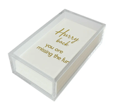 Maven Home Linen-Feel Guest Towel Napkins, Hurry Back, You're Missing the Fun - view 03