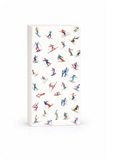 Linen-Feel Guest Towel Napkins, Colorful Skiers Pattern - alternate view