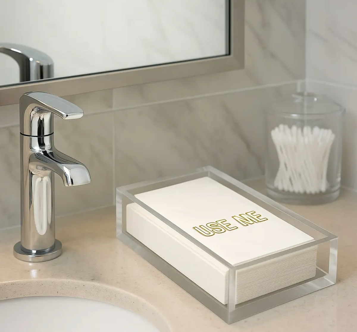Linen-Feel Guest Towel Napkins, Use Me