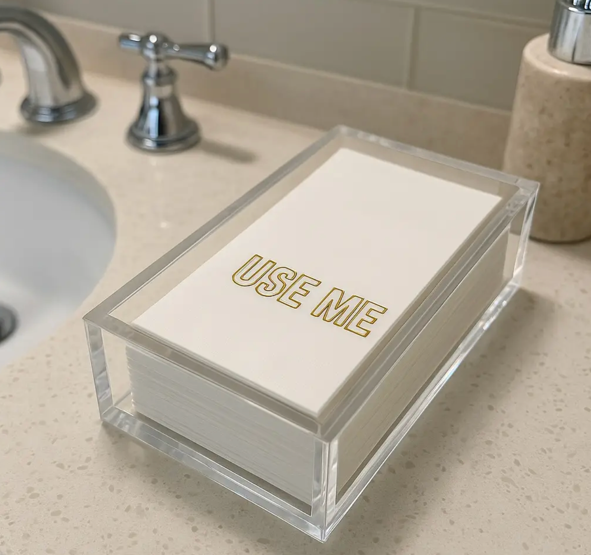 Linen-Feel Guest Towel Napkins, Use Me, alternate photo