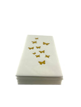 Linen-Feel Guest Towel Napkins, Gold Butterflies, alternate photo