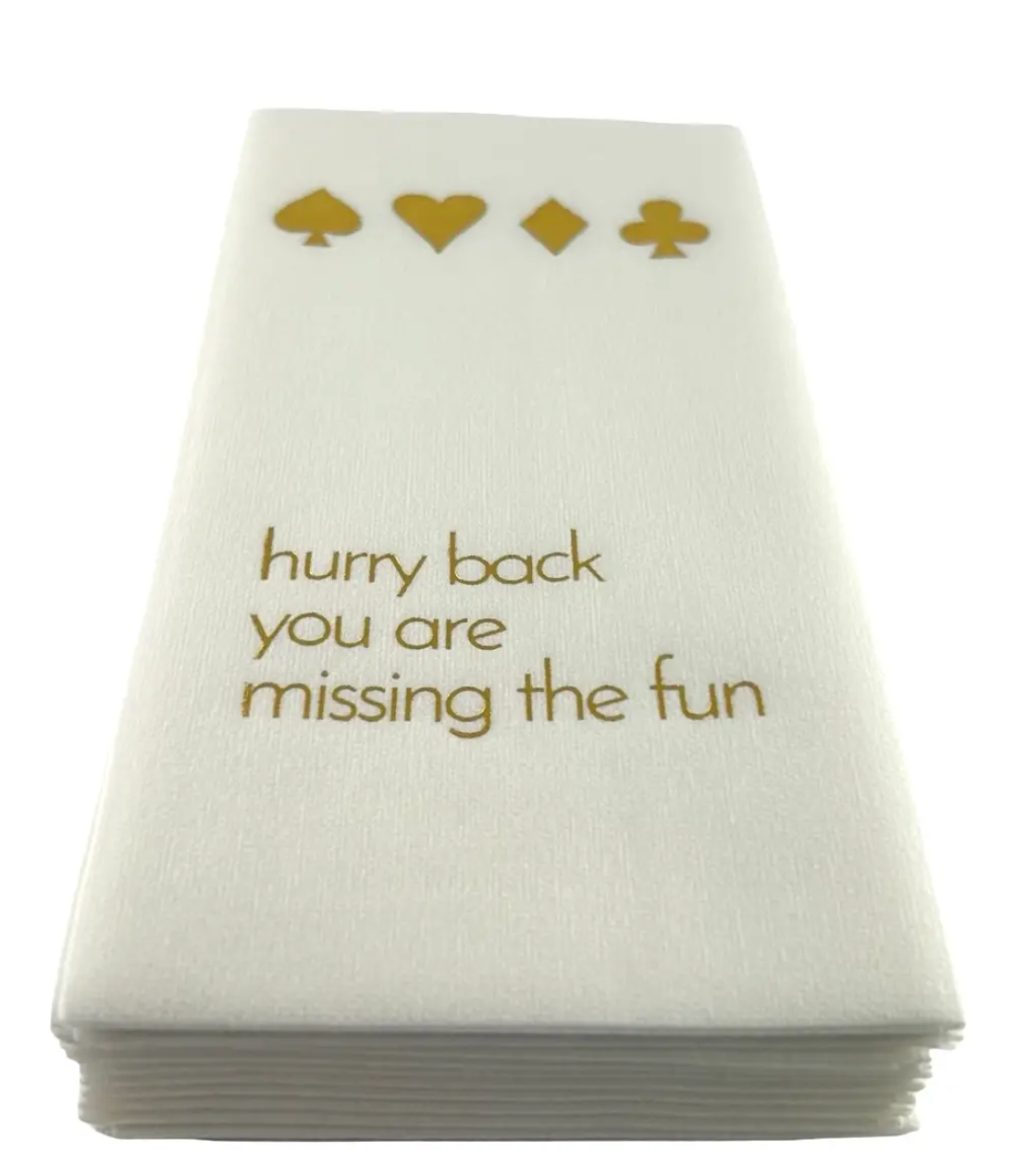 Maven Home Linen-Feel Guest Towel Napkins, Hurry Back, You're Missing the Fun - Card Game - view 04