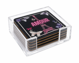 Love Acrylic Coasters, Amour Paris with Holder