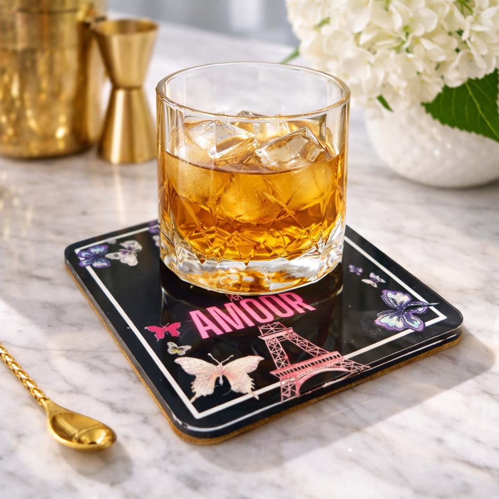 Love Acrylic Coasters, Amour Paris with Holder - view 03