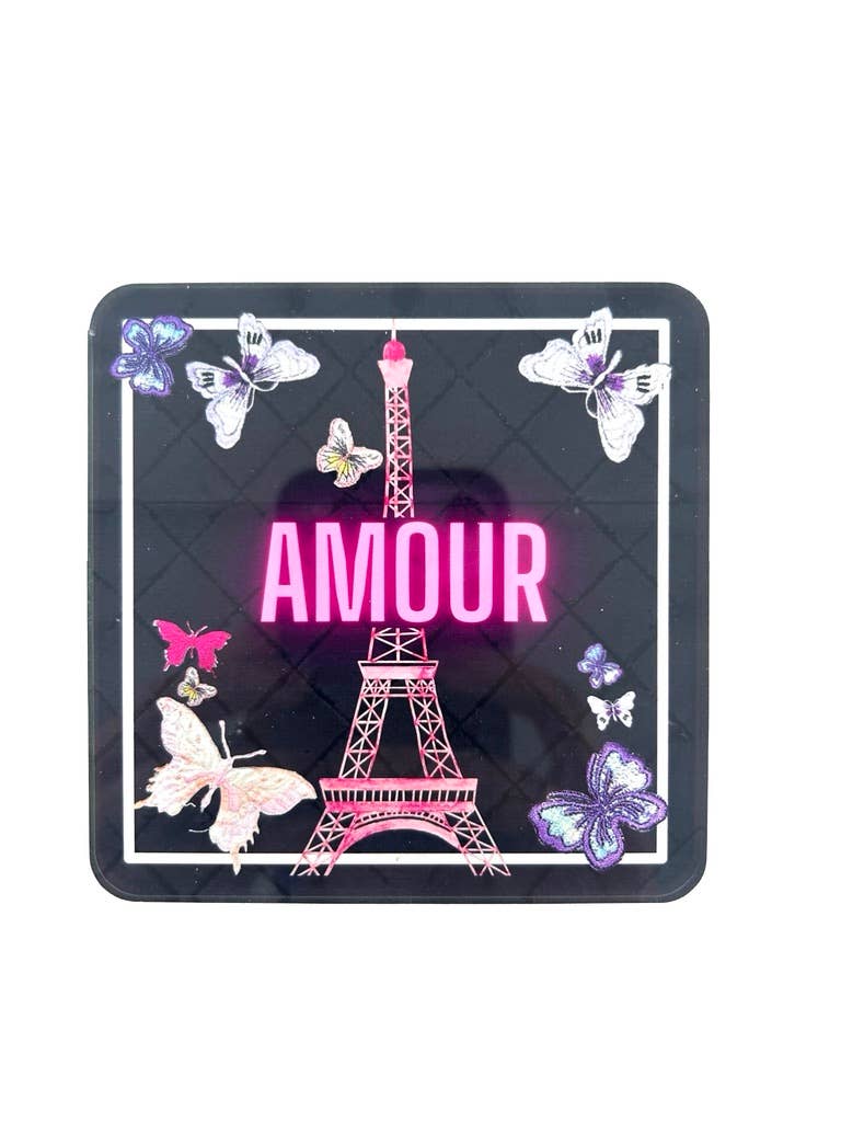 Love Acrylic Coasters, Amour Paris with Holder - view 04