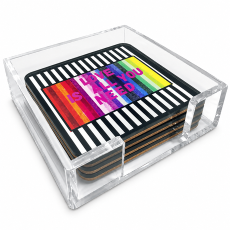 Love Acrylic Coasters, Love Is All You Need with Holder