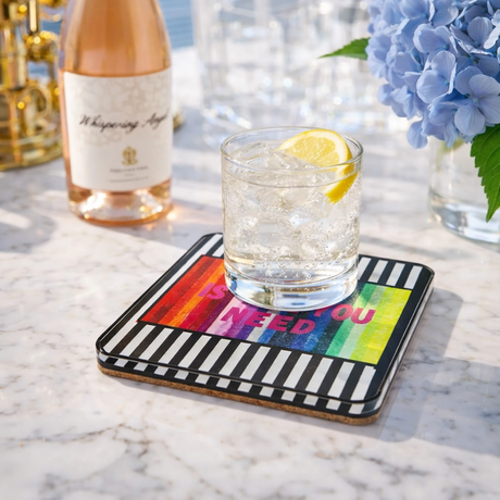 Love Acrylic Coasters, Love Is All You Need with Holder - alternate view