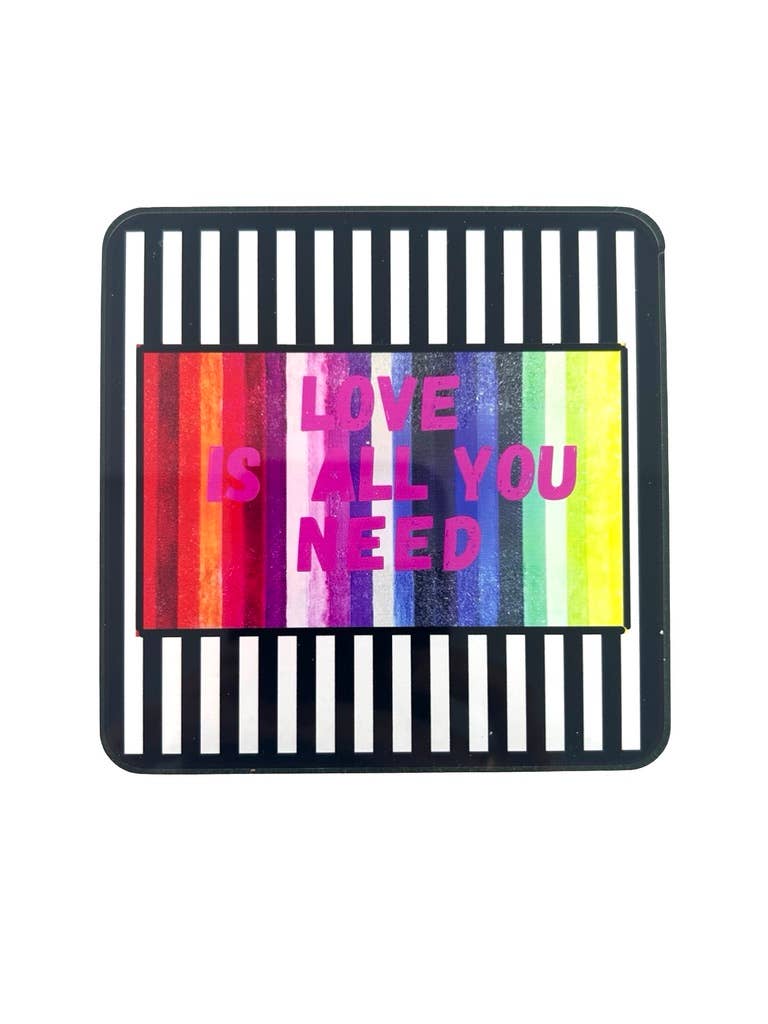 Love Acrylic Coasters, Love Is All You Need with Holder - view 03