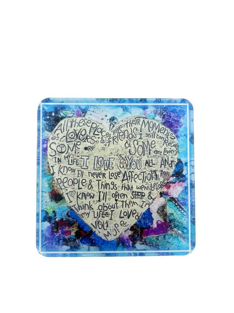 Love Acrylic Coasters, Blue Heart with Holder - view 04