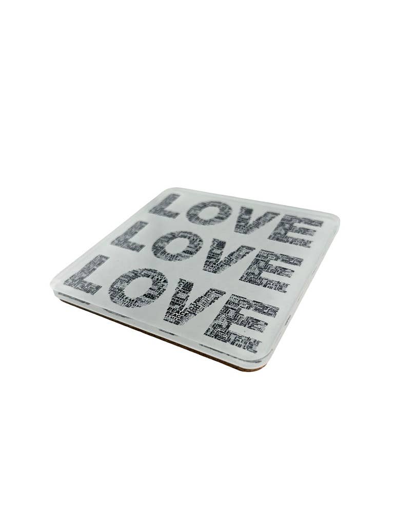 Love Acrylic Coasters, Triple Love with Holder - view 05