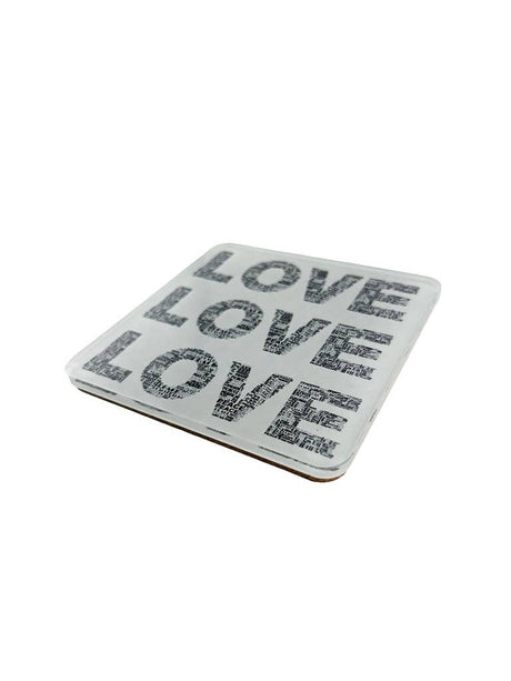 Love Acrylic Coasters, Triple Love with Holder - view 05