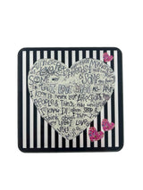 Love Acrylic Coasters, Stripe Heart with Holder - alternate view