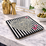 Love Acrylic Coasters, Stripe Heart with Holder - view 04