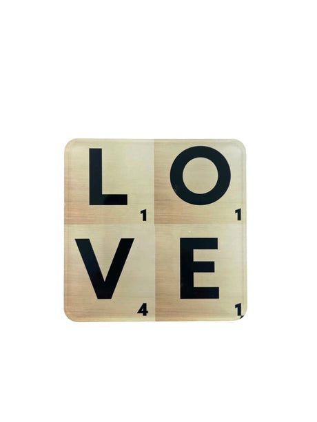 Love Acrylic Coasters, Tile Love with Holder - alternate view
