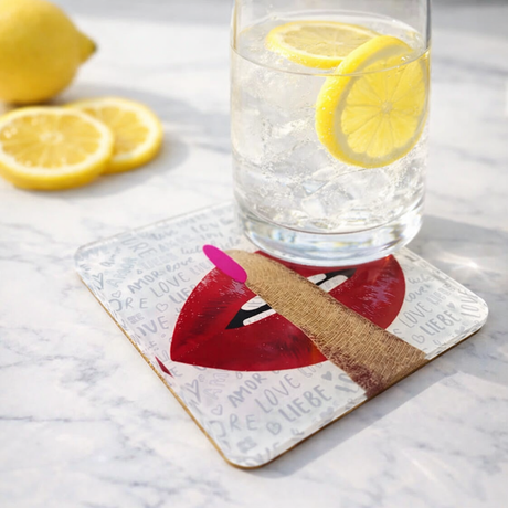 Love Acrylic Coasters, Lips with Holder - view 03