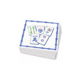 Linen-Feel Lunch Napkins, Preppy Mahjong Tile Pattern - alternate view
