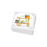 Linen-Feel Lunch Napkins, Blue and White Champagne Bar Cart - alternate view