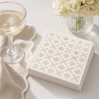 Linen-Feel Lunch Napkins, Neutral Woven Lattice Pattern