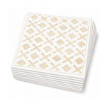 Linen-Feel Lunch Napkins, Neutral Woven Lattice Pattern - alternate view