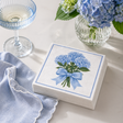 Linen-Feel Lunch Napkins, Blue Hydrangea Bouquet with Bow