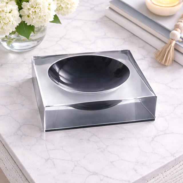 Decorative Modern Acrylic Bowl, Slate