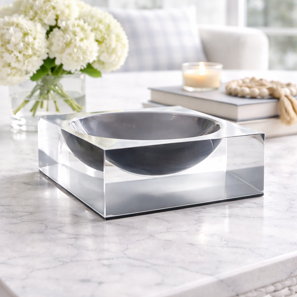 Decorative Modern Acrylic Bowl, Slate - alternate view