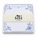 Notes, Goals and Other Good Ideas notepad in its MH band with blue butterflies and a peony