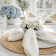 White Rose acrylic napkin rings, set of 4