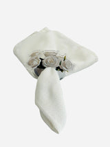 White Rose acrylic napkin rings, set of 4