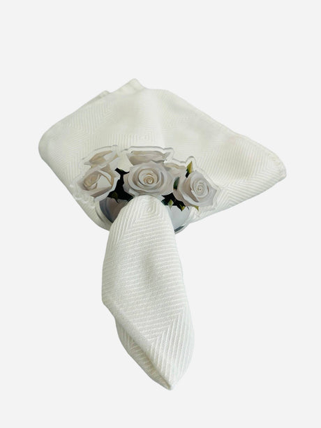 White Rose acrylic napkin rings, set of 4