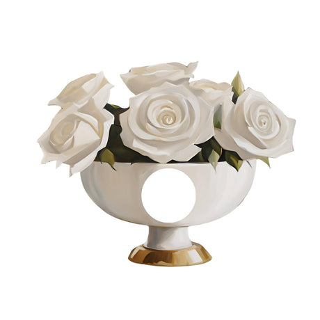 White Rose acrylic napkin rings, set of 4