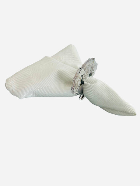 White Rose acrylic napkin rings, set of 4