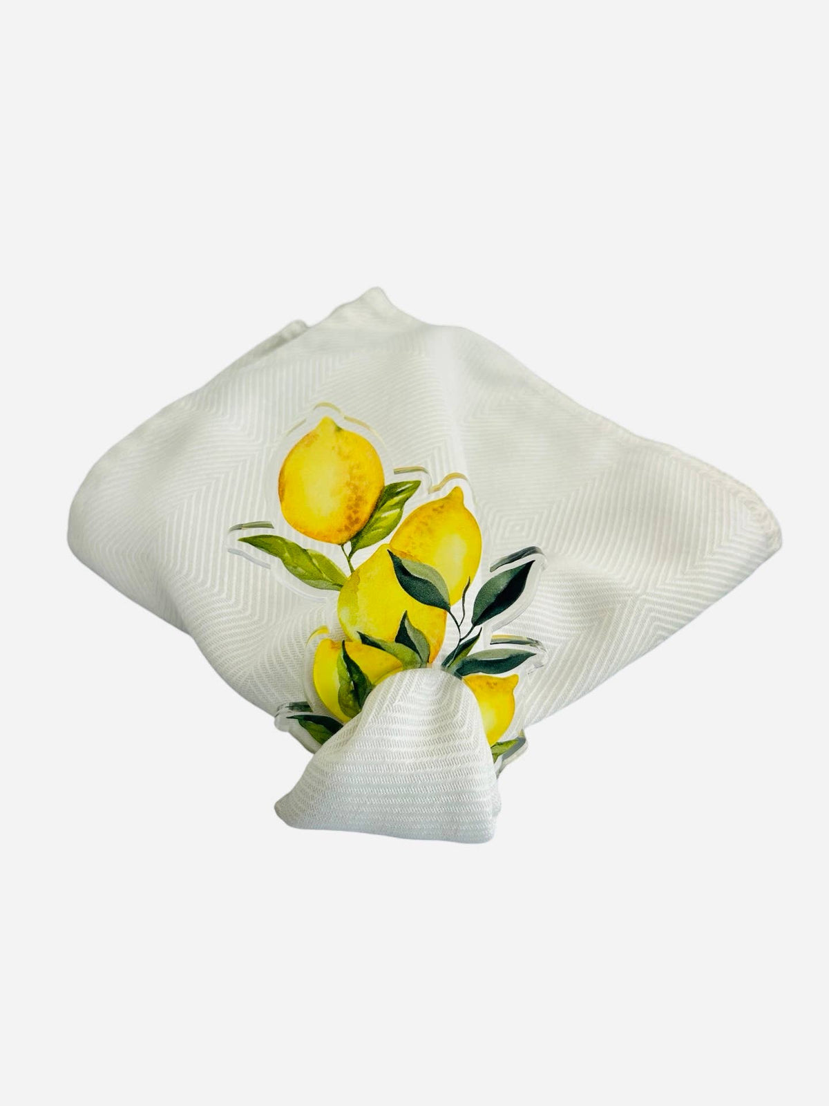 Lemon Tree acrylic napkin rings, set of 4