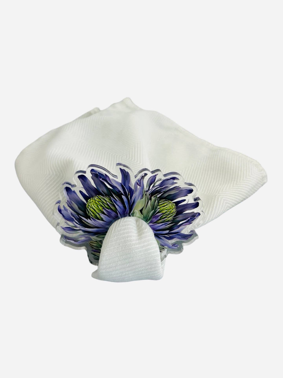 Artichoke acrylic napkin rings, set of 4