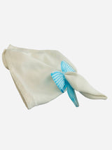 Blue Bow acrylic napkin rings, set of 4