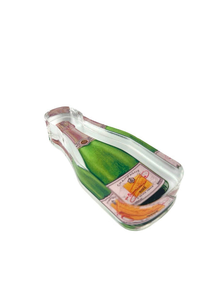 Bubbles Champagne acrylic napkin weight from another angle