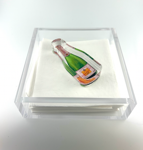 Bubbles Champagne acrylic napkin weight as home decor