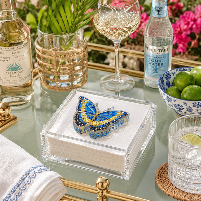 Maven Home Butterfly Blues acrylic napkin weight