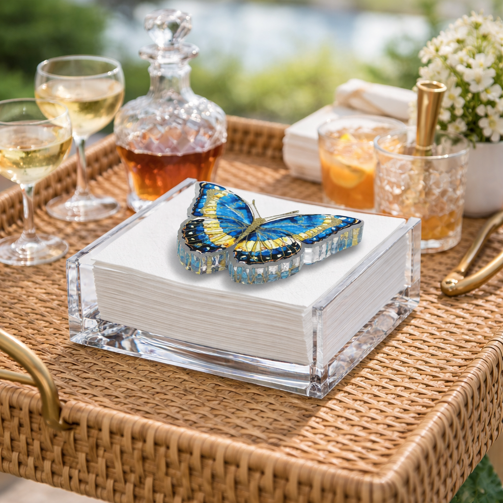 Maven Home Butterfly Blues acrylic napkin weight - view 03
