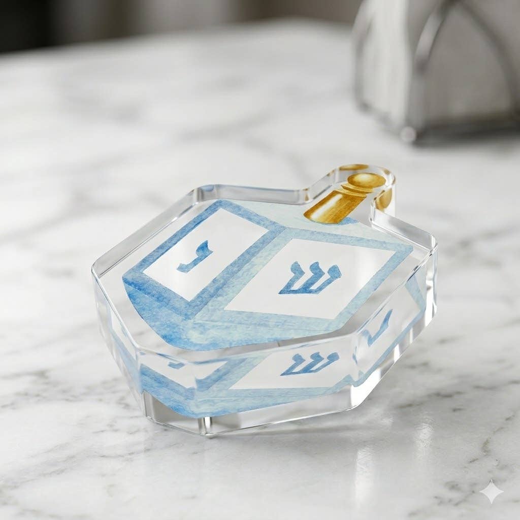 Maven Home Dreidel acrylic napkin weight alternate view