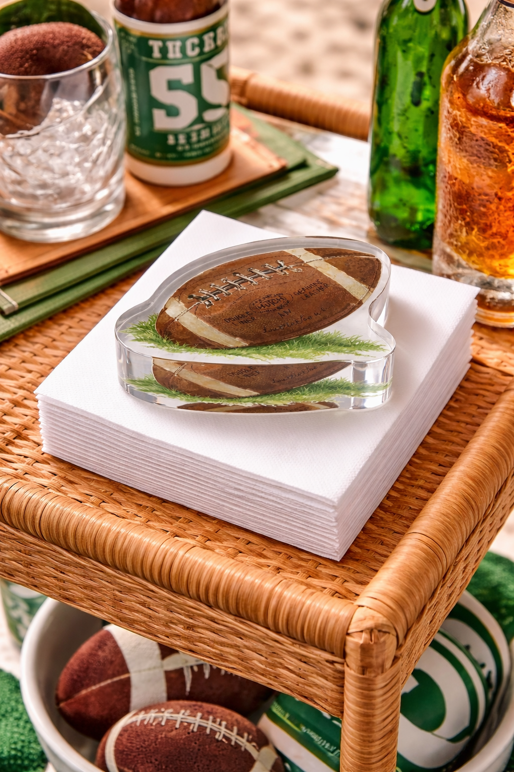 Maven Home Football acrylic napkin weight