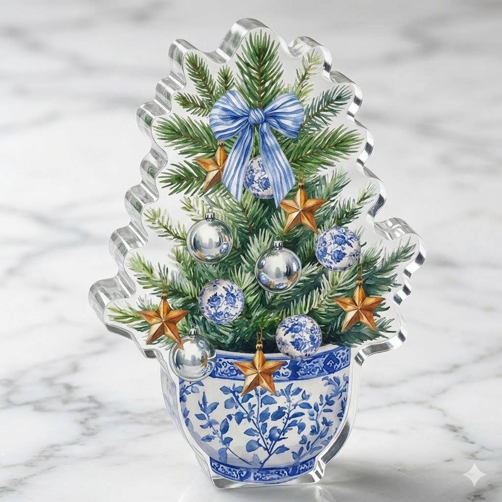 Maven Home Blue Christmas acrylic napkin weight - view 03