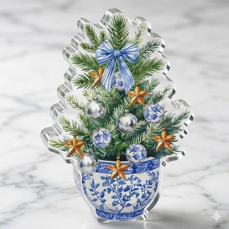 Maven Home Blue Christmas acrylic napkin weight - view 03