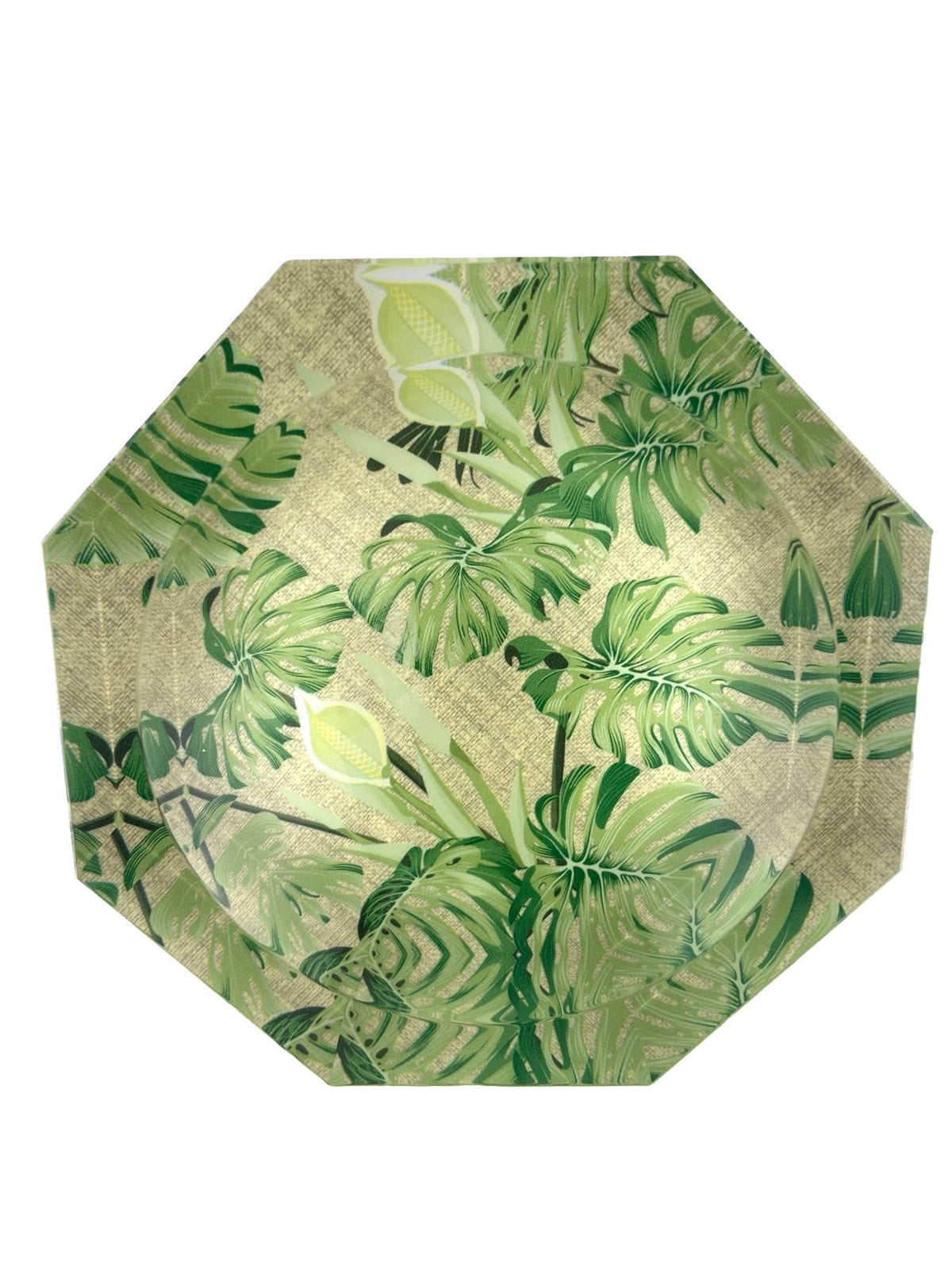 Octagonal Acrylic Accent Bowl, Palm Patch - alternate view