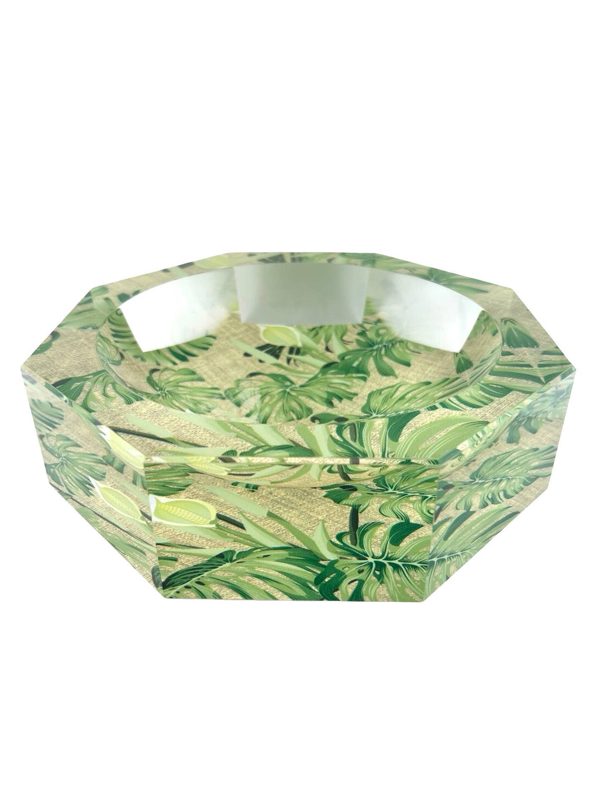 Octagonal Acrylic Accent Bowl, Palm Patch - view 03